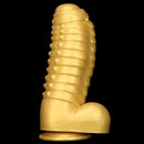 12.2in 13.38in Golden Liquid Silicone Giant Caterpillar Anal Thick Dildo