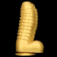 12.2in 13.38in Golden Liquid Silicone Giant Caterpillar Anal Thick Dildo