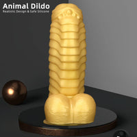 12.2in 13.38in Golden Liquid Silicone Giant Caterpillar Anal Thick Dildo