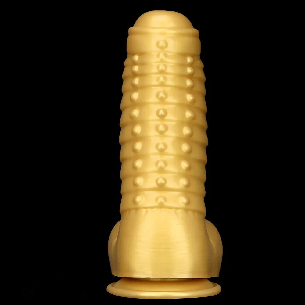 12.2in 13.38in Golden Liquid Silicone Giant Caterpillar Anal Thick Dildo