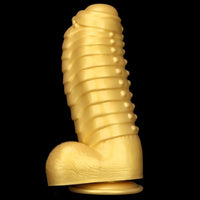 12.2in 13.38in Golden Liquid Silicone Giant Caterpillar Anal Thick Dildo