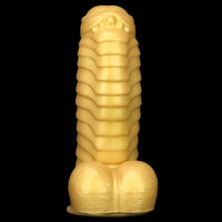 12.2in 13.38in Golden Liquid Silicone Giant Caterpillar Anal Thick Dildo