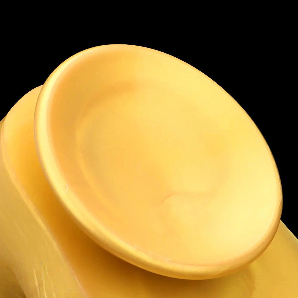 12.2in 13.38in Golden Liquid Silicone Giant Caterpillar Anal Thick Dildo