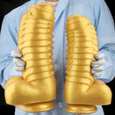 12.2in 13.38in Golden Liquid Silicone Giant Caterpillar Anal Thick Dildo