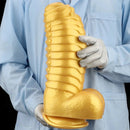 12.2in 13.38in Golden Liquid Silicone Giant Caterpillar Anal Thick Dildo