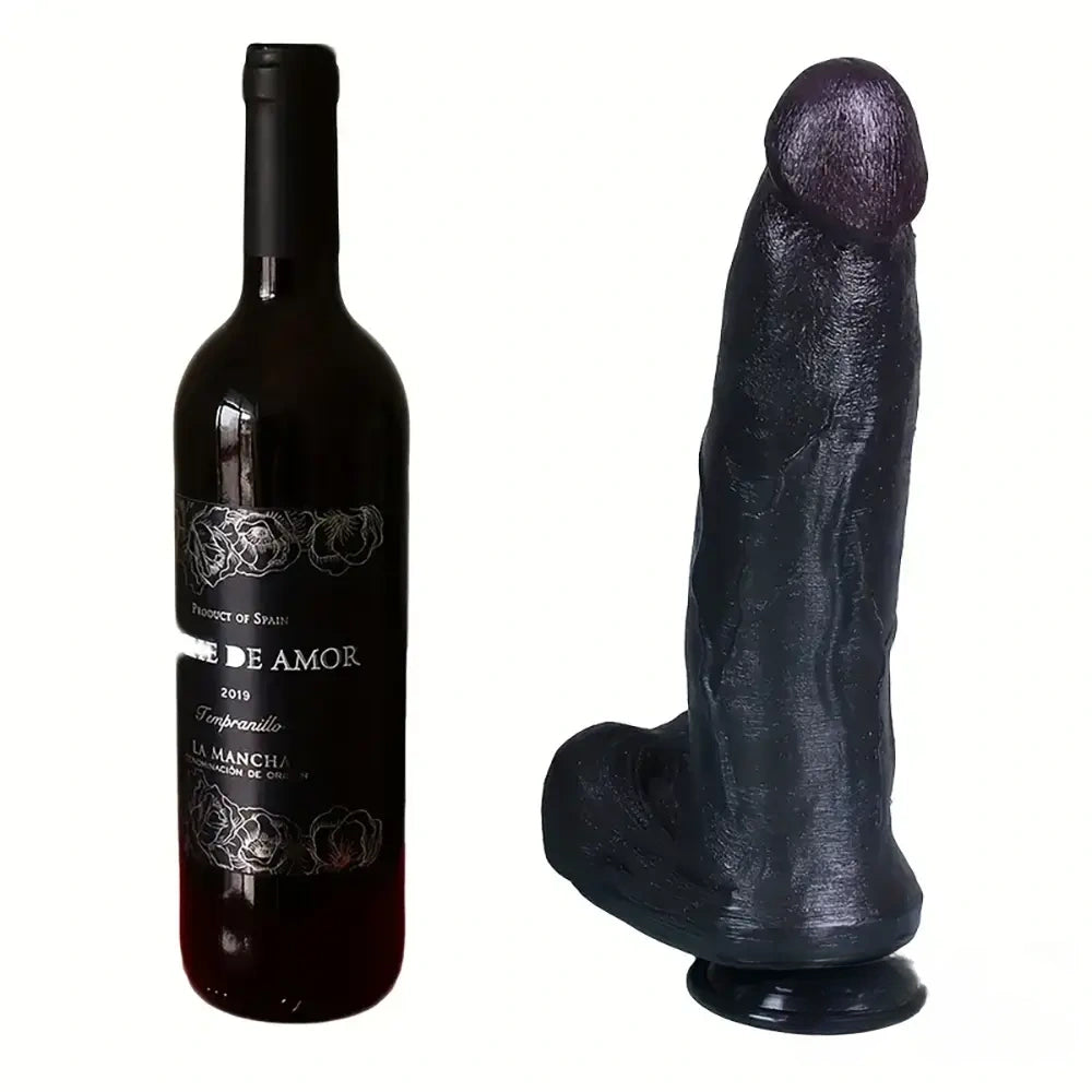 12.2in 13.4in Real Looking Silicone Big Long Flexible Ebony Sex Dildo