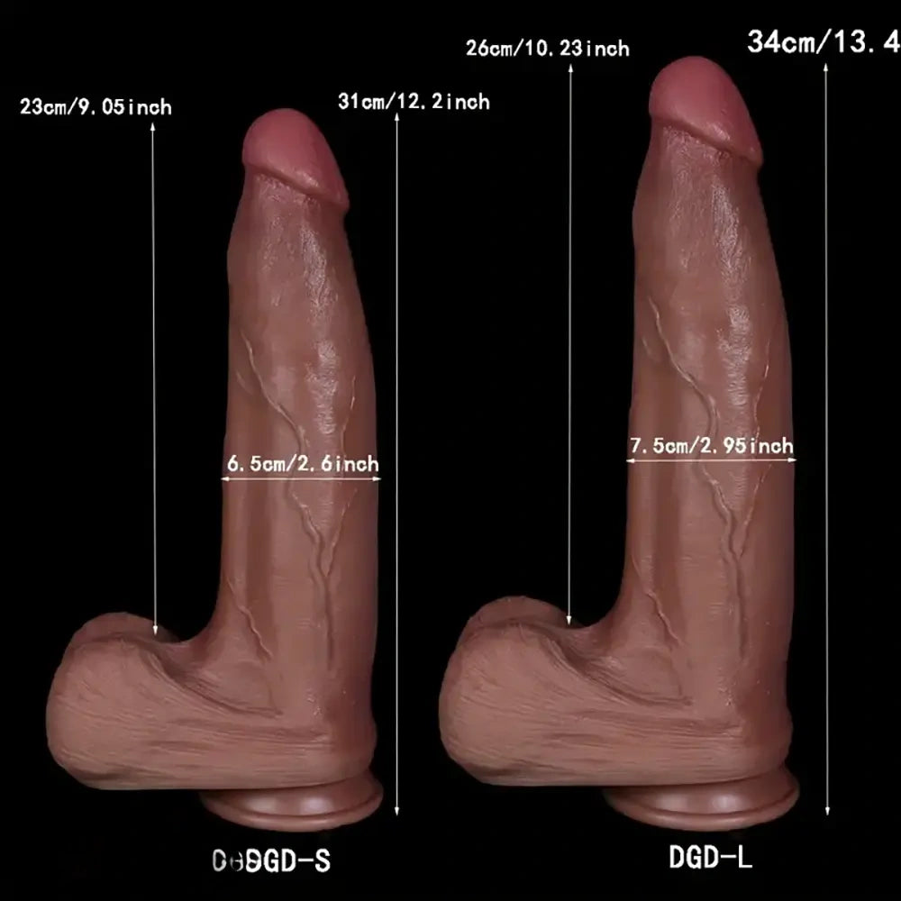 12.2in 13.4in Silicone Realistic Penis Female Soft Long Huge Dildo