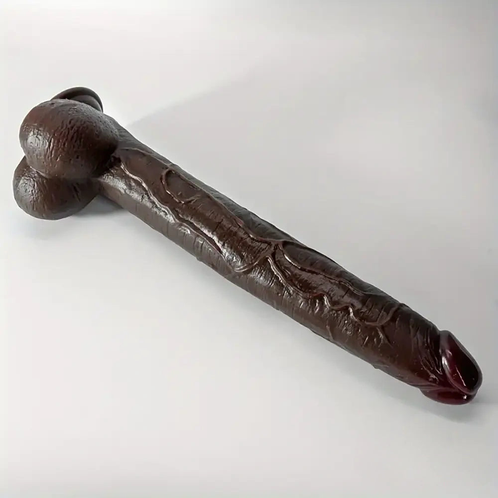 12.2in 14.1in 16.5in Extra Long Big Ebony Silicone Dildo For Women