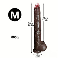 12.2in 14.1in 16.5in Extra Long Big Ebony Silicone Dildo For Women