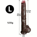 12.2in 14.1in 16.5in Extra Long Big Ebony Silicone Dildo For Women