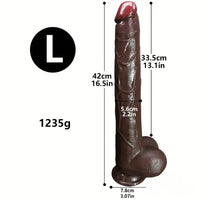 12.2in 14.1in 16.5in Extra Long Big Ebony Silicone Dildo For Women