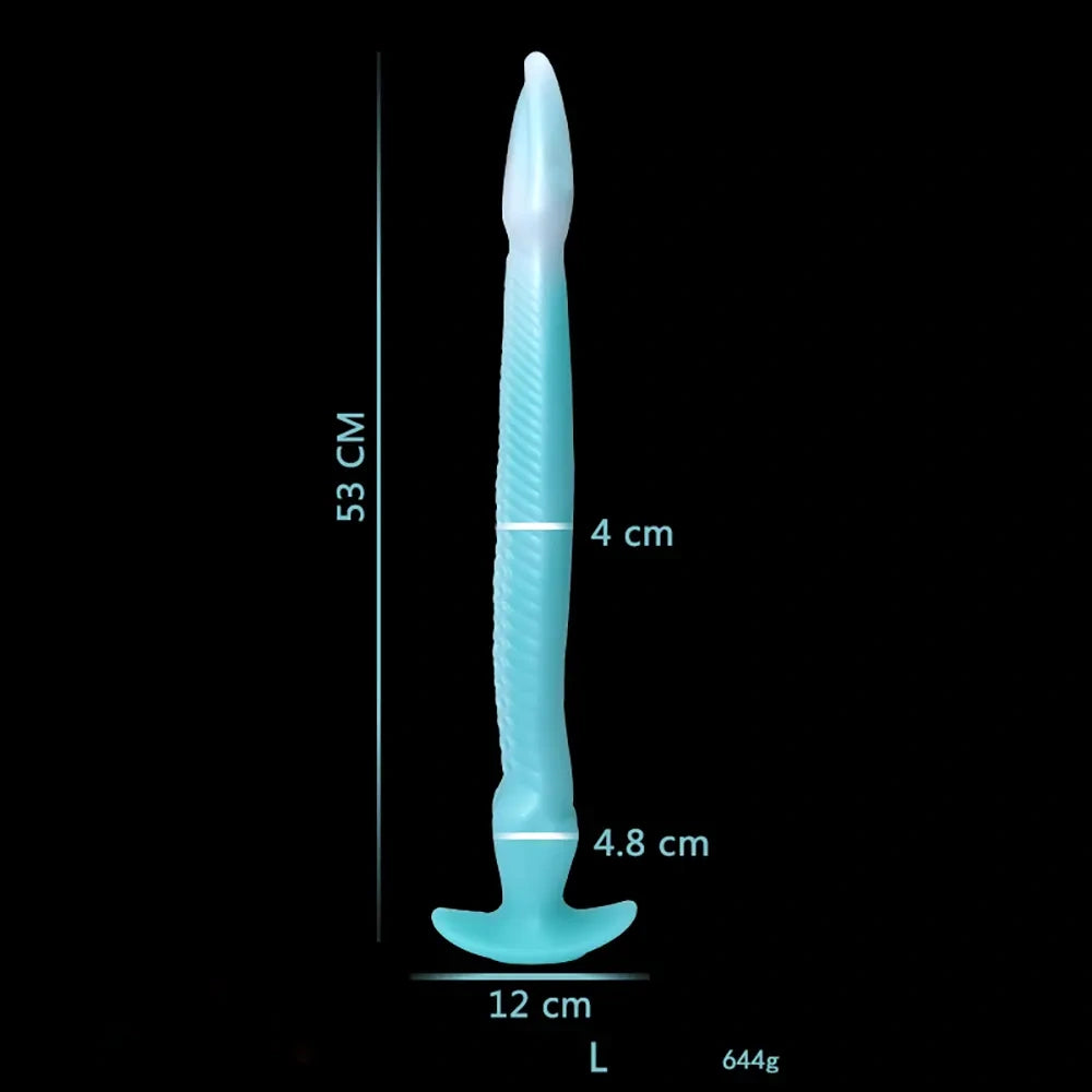 12.2in 15.94in 20.87in Snake Long Huge Animal Luminous Dildo For Anus