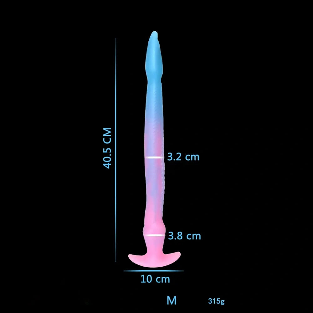 12.2in 15.94in 20.87in Snake Long Huge Animal Luminous Dildo For Anus