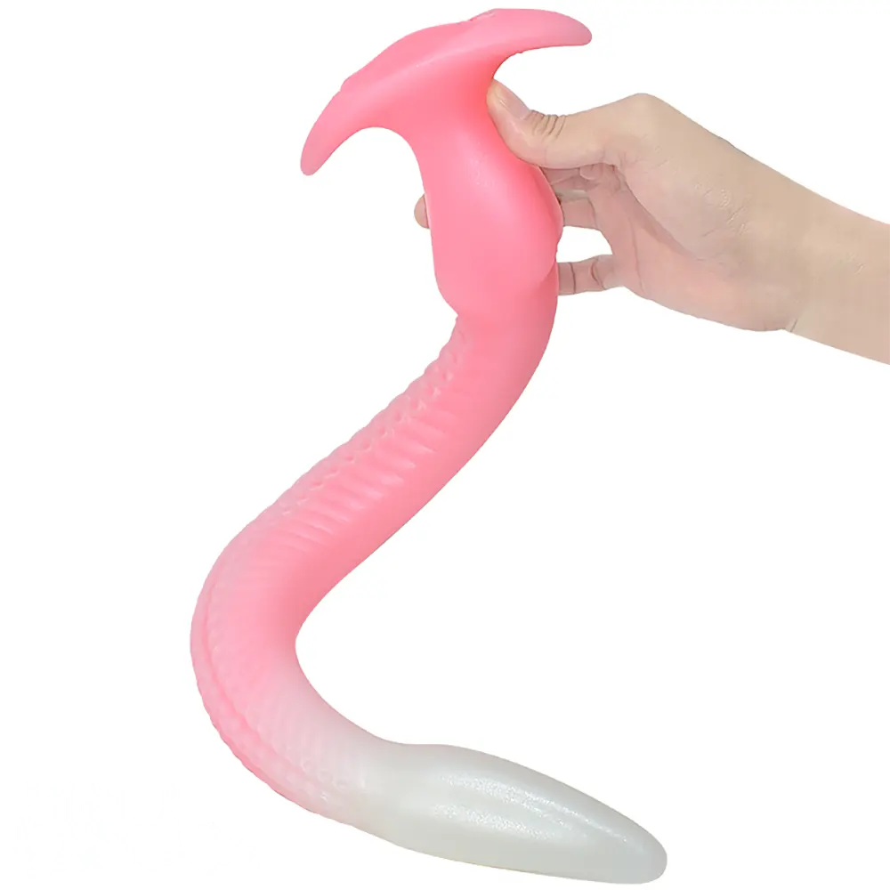 12.2in 15.94in 20.87in Snake Long Huge Animal Luminous Dildo For Anus