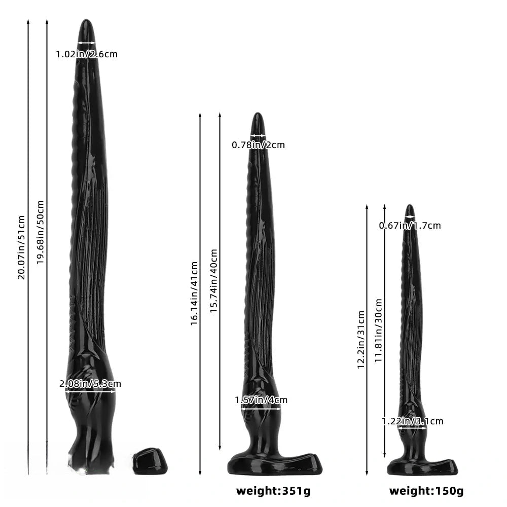 12.2in 16.14in 20.07in Black Super Long Large Out Anal Plug Female Dildo