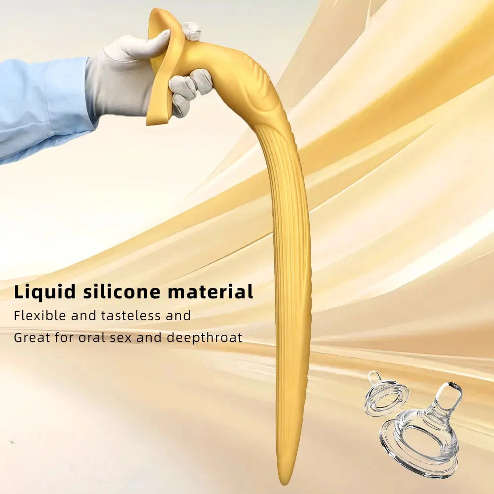 12.2in 16.14in 20.07in Gold Silicone Super Long Anal Dilator Dildo Huge Cock