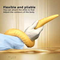 12.2in 16.14in 20.07in Gold Silicone Super Long Anal Dilator Dildo Huge Cock