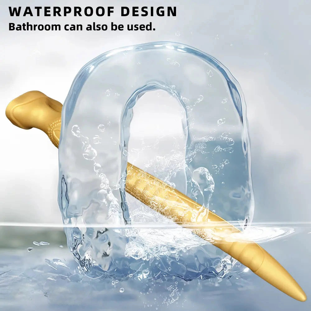 12.2in 16.14in 20.07in Gold Silicone Super Long Anal Dilator Dildo Huge Cock