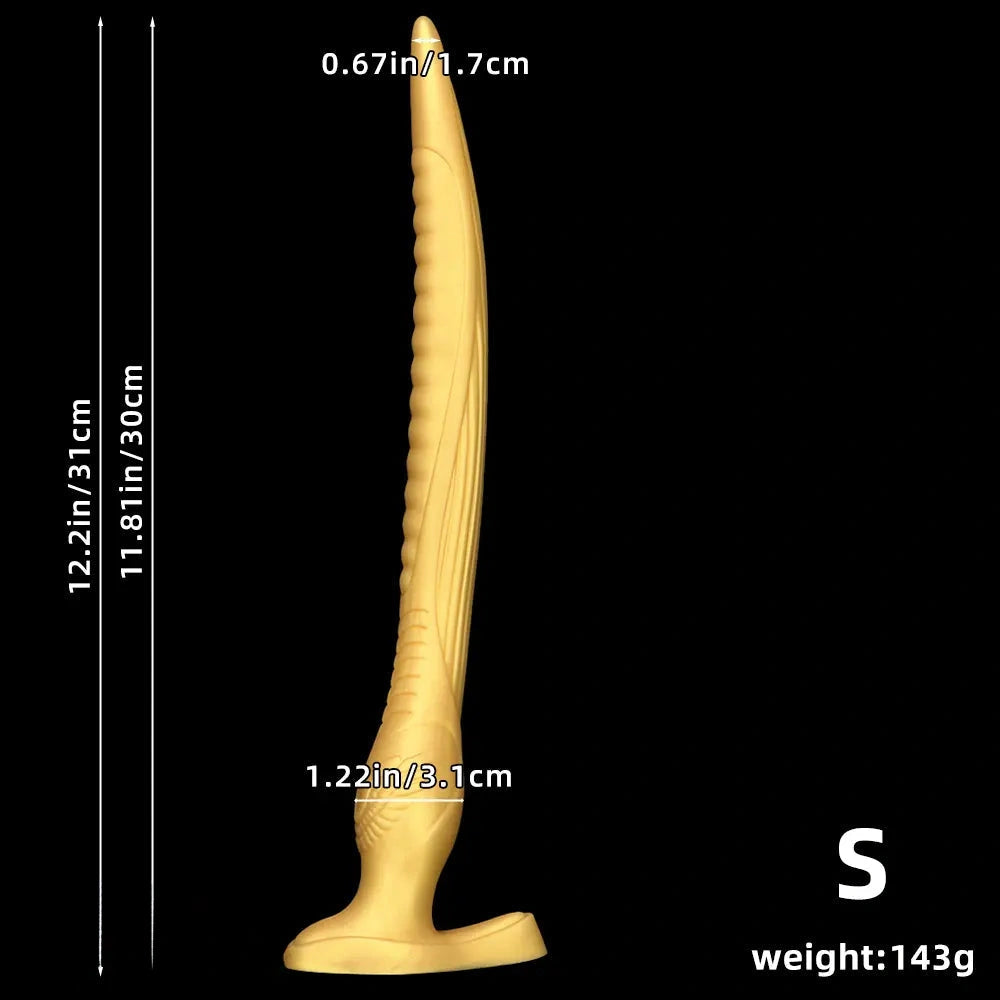 12.2in 16.14in 20.07in Gold Silicone Super Long Anal Dilator Dildo Huge Cock