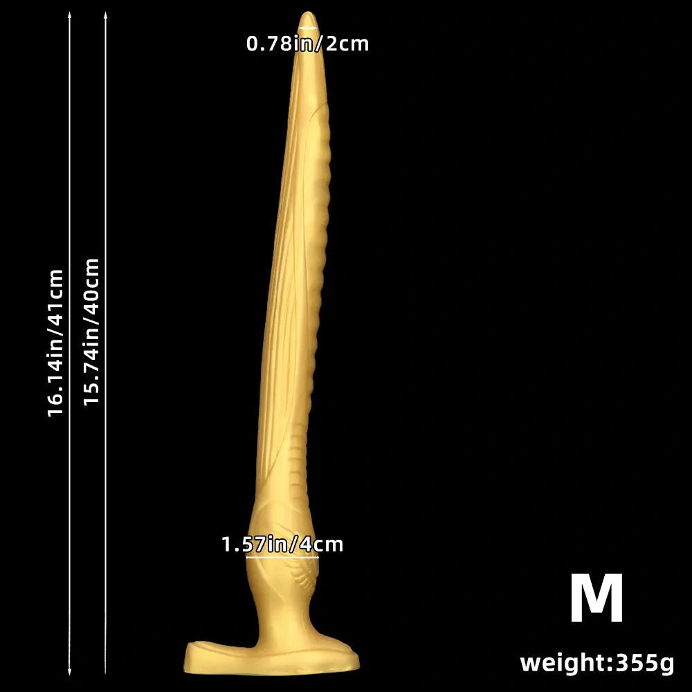 12.2in 16.14in 20.07in Gold Silicone Super Long Anal Dilator Dildo Huge Cock