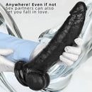12.2in Big Black PVC Cock Dildo Suction Cup Hand-Free Play Gay Penis