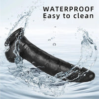 12.2in Big Black PVC Cock Dildo Suction Cup Hand-Free Play Gay Penis