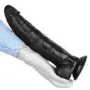 12.2in Big Black PVC Cock Dildo Suction Cup Hand-Free Play Gay Penis