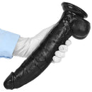 12.2in Big Black PVC Cock Dildo Suction Cup Hand-Free Play Gay Penis