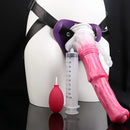 12.2in Genuine Leather Harness Strapon Horse Squirting Silicone Dildo