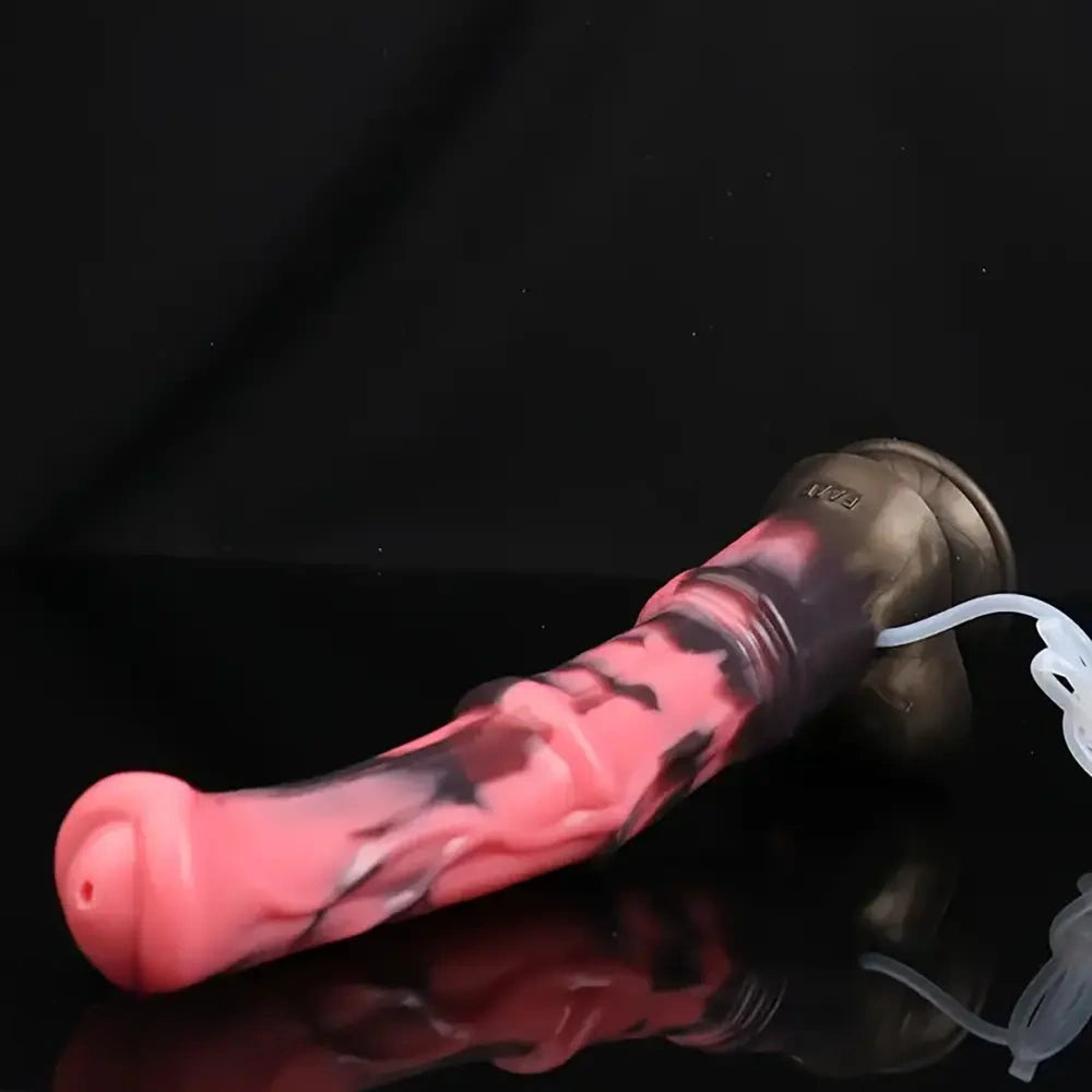 12.2in Genuine Leather Harness Strapon Horse Squirting Silicone Dildo