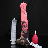 12.2in Genuine Leather Harness Strapon Horse Squirting Silicone Dildo
