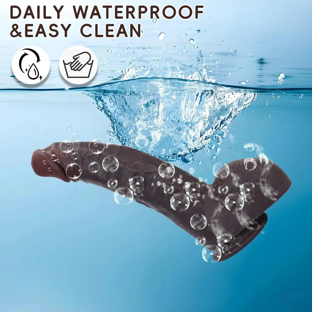12.2in Real Feeling Skin Silicone Soft Big Dildo For Hands-Free Play Big Cock
