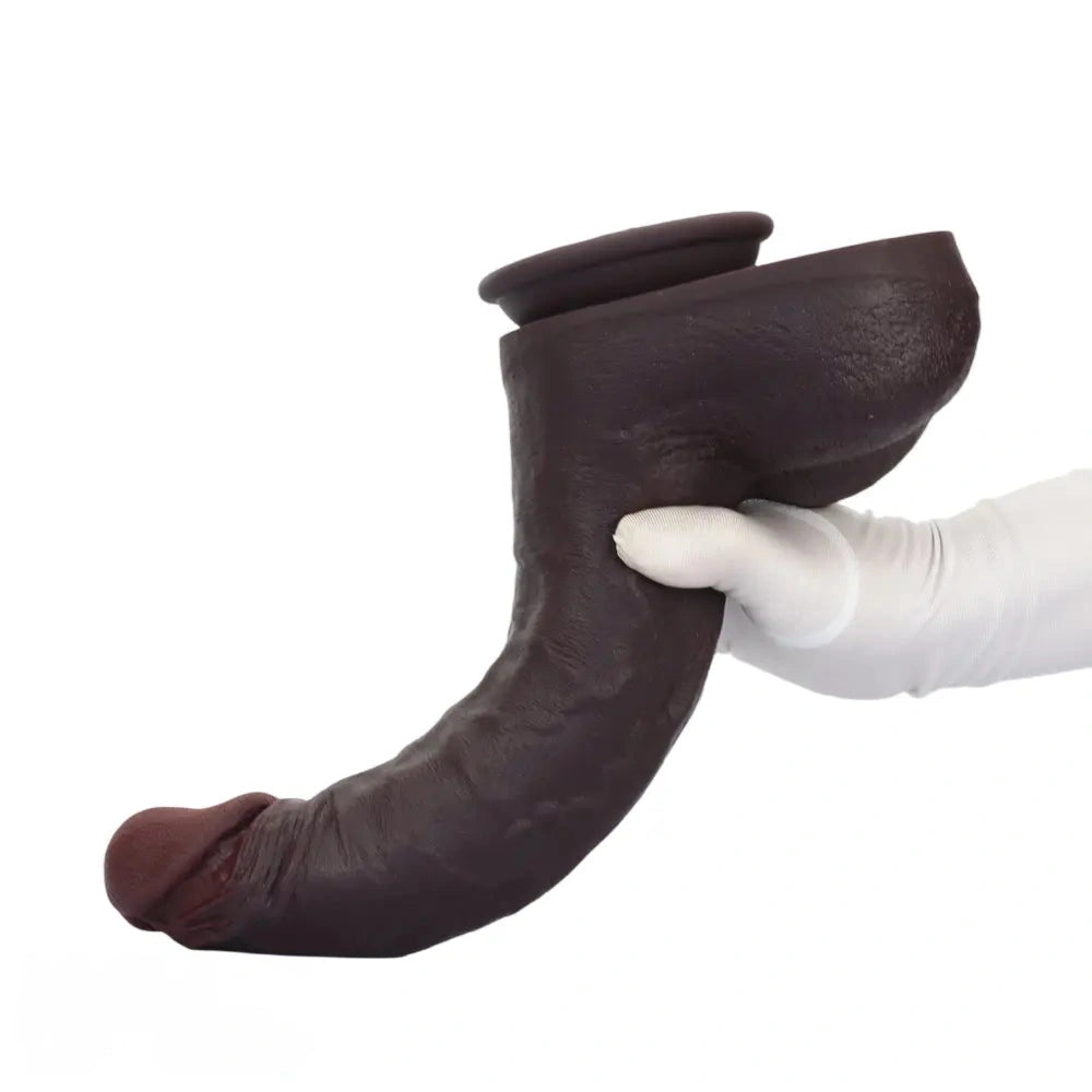 12.2in Real Feeling Skin Silicone Soft Big Dildo For Hands-Free Play Big Cock