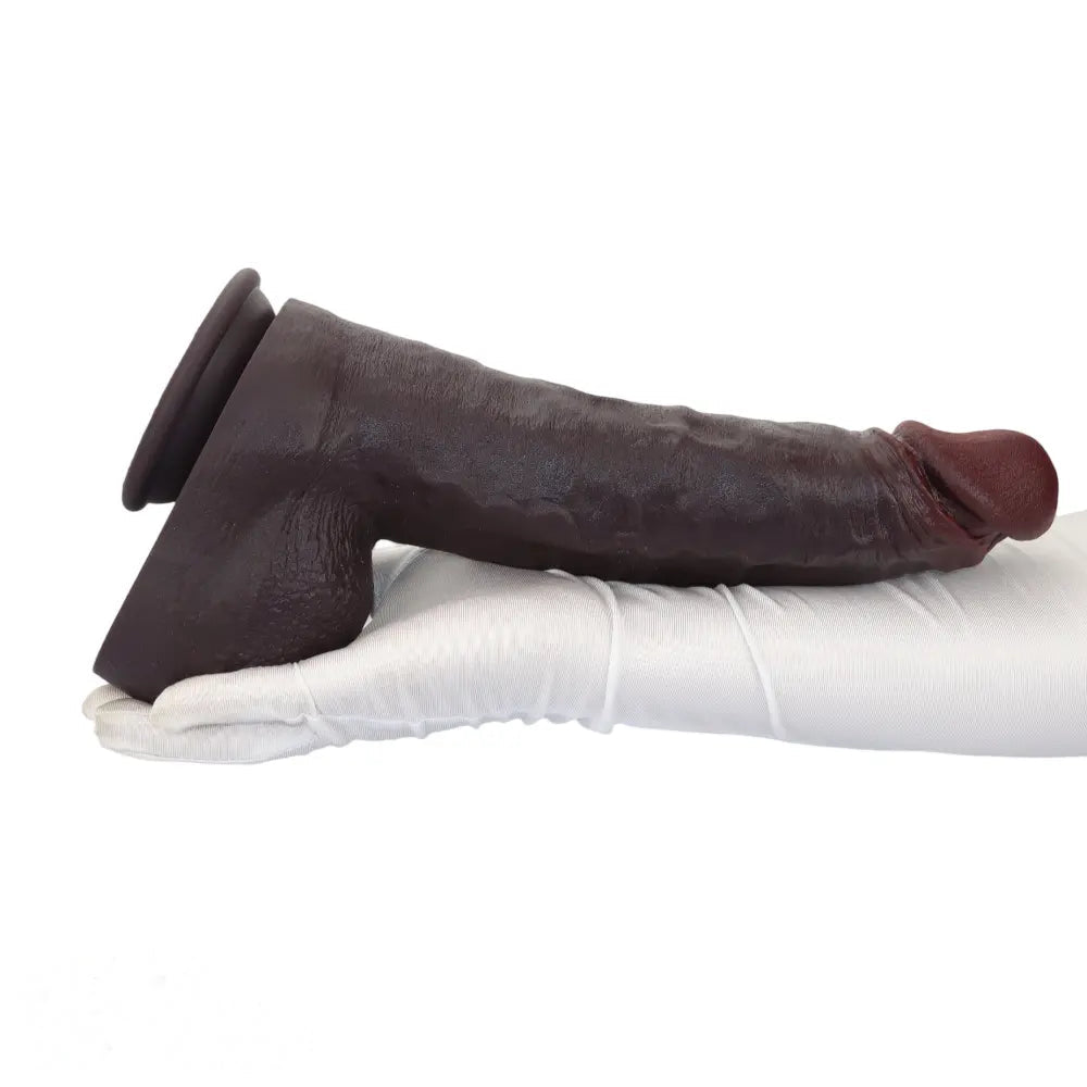 12.2in Real Feeling Skin Silicone Soft Big Dildo For Hands-Free Play Big Cock