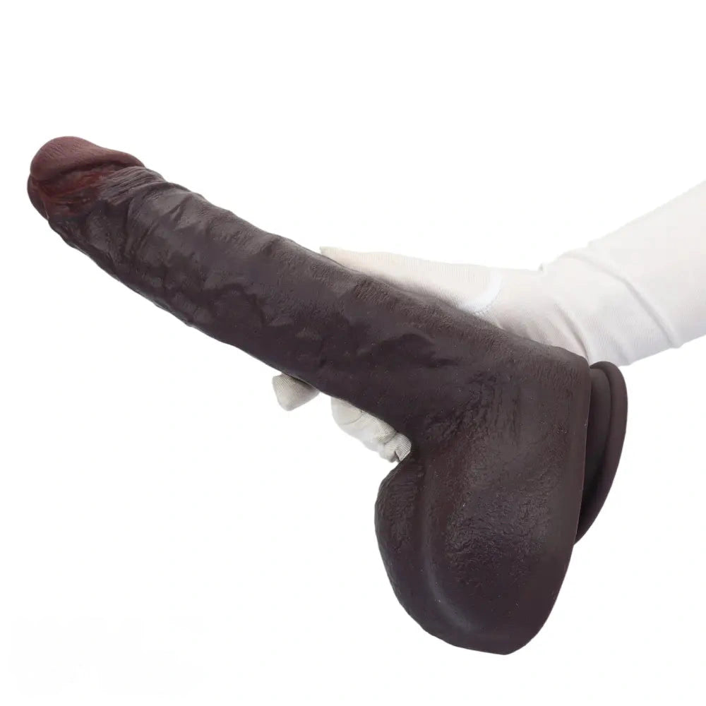 12.2in Real Feeling Skin Silicone Soft Big Dildo For Hands-Free Play Big Cock