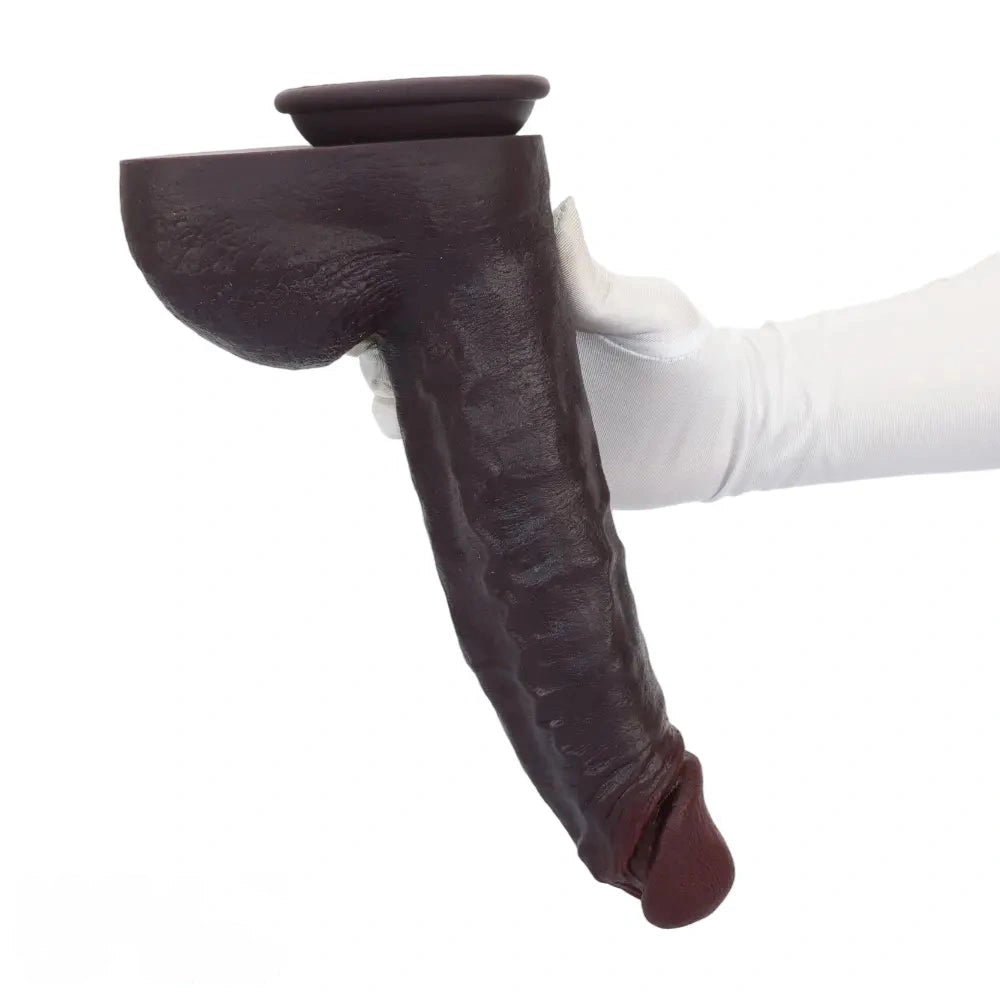 12.2in Real Feeling Skin Silicone Soft Big Dildo For Hands-Free Play Big Cock