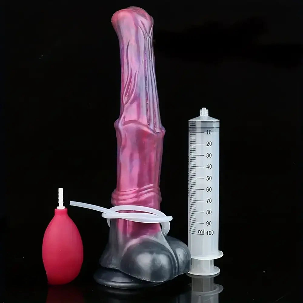12.2in Silicone Huge Fantasy Purple Horse Squirting Penis Dildo