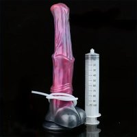 12.2in Silicone Huge Fantasy Purple Horse Squirting Penis Dildo