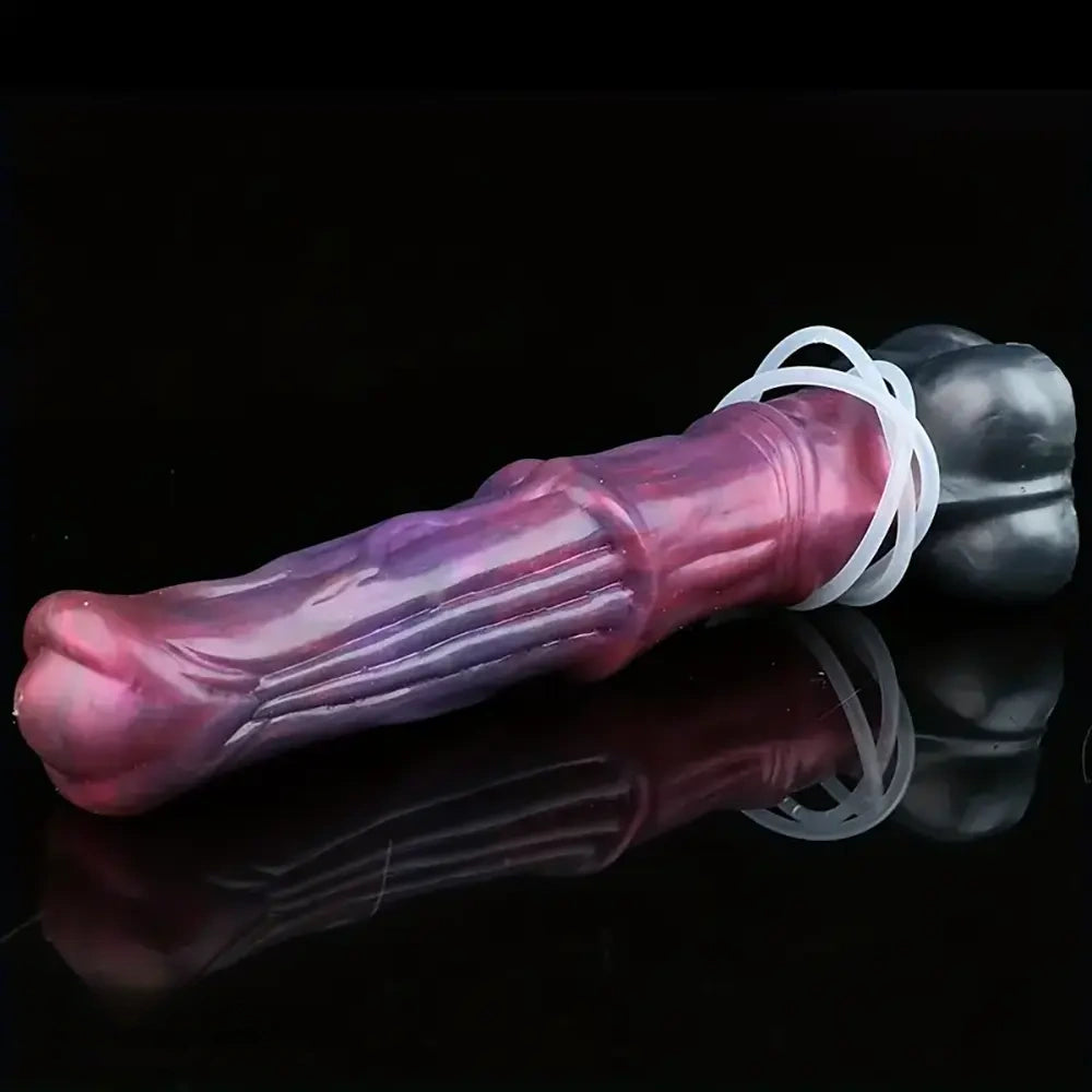 12.2in Silicone Huge Fantasy Purple Horse Squirting Penis Dildo
