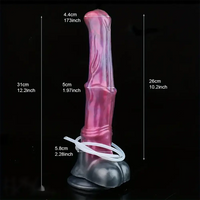 12.2in Silicone Huge Fantasy Purple Horse Squirting Penis Dildo