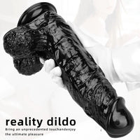 12.2in Super Big Thick Realistic Black Dildo BDSM Sex Toy For Anal Sex