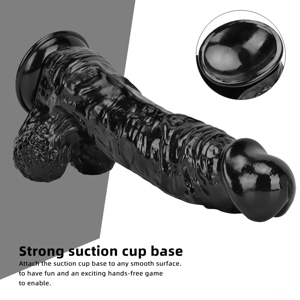 12.2in Super Big Thick Realistic Black Dildo BDSM Sex Toy For Anal Sex