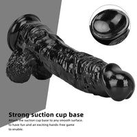 12.2in Super Big Thick Realistic Black Dildo BDSM Sex Toy For Anal Sex