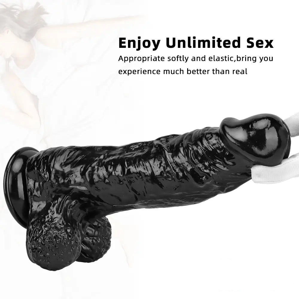 12.2in Super Big Thick Realistic Black Dildo BDSM Sex Toy For Anal Sex