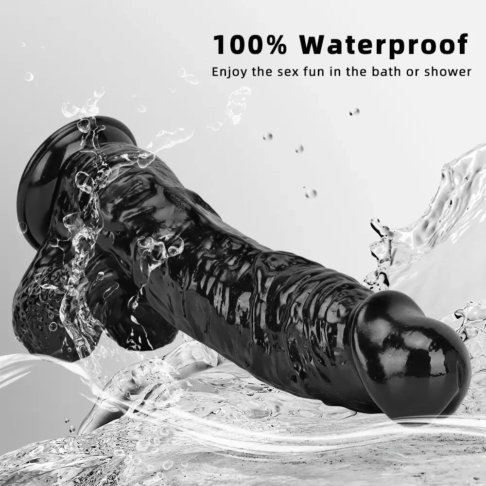 12.2in Super Big Thick Realistic Black Dildo BDSM Sex Toy For Anal Sex