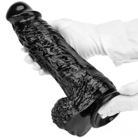 12.2in Super Big Thick Realistic Black Dildo BDSM Sex Toy For Anal Sex
