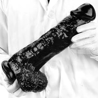 12.2in Super Big Thick Realistic Black Dildo BDSM Sex Toy For Anal Sex