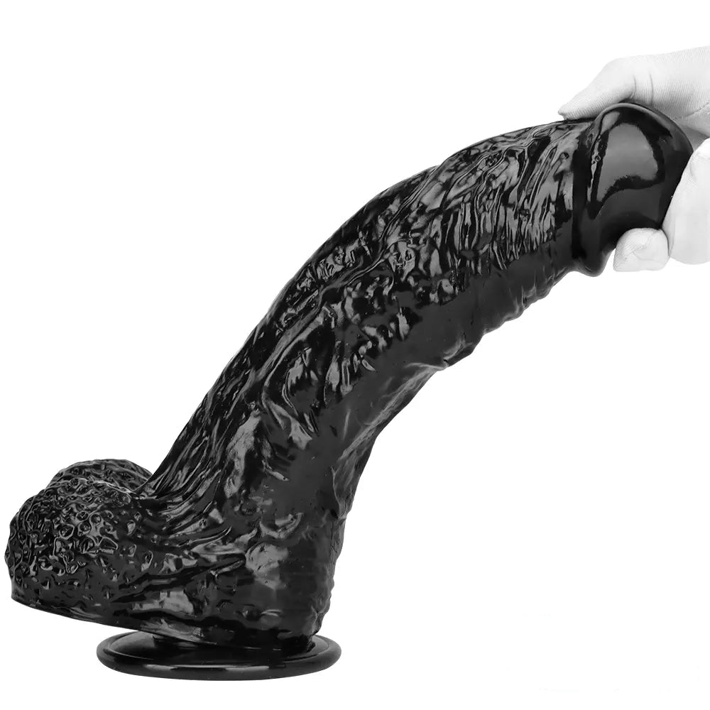 12.2in Super Big Thick Realistic Black Dildo BDSM Sex Toy For Anal Sex
