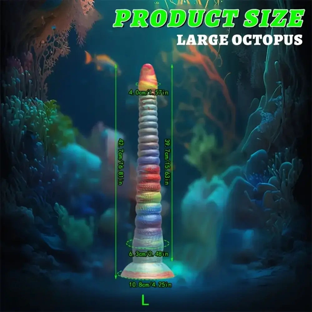 12.41in 16.81in Octopus Silicone Long Soft Liquid Soft Cock Big Dildo