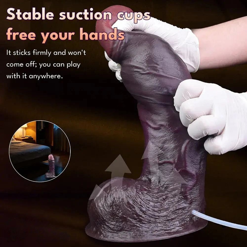 12.44in Dual Density Ejaculating Big Real Dildo Realistic Wide Penis Cock